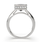 Xenia Princess Cut Halo Pave Solitaire Engagement Ring Setting - Nivetta